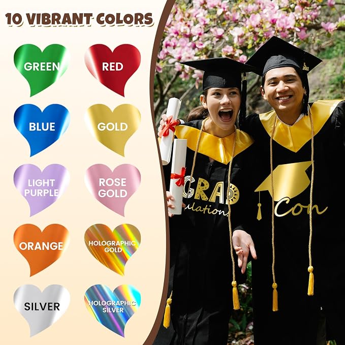 Metallic Heat Transfer Vinyl Roll 12" x 5ft Chrome Gold Iron on Vinly, Soft - Image 8