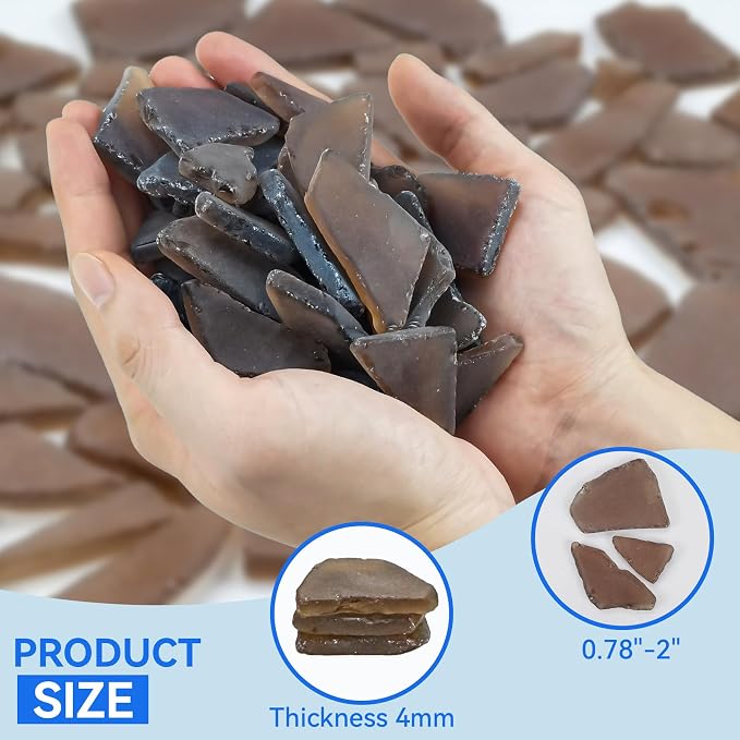Keedolla 40oz Frosted Sea Glass Pieces Decor, 0.79"- 2" Beach Sea Glass Crafts - Image 3