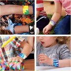 60PCS Tie Dye Party Favors Slap Bracelets, Groovy Wristbands Bracelets Goodie - Image 5