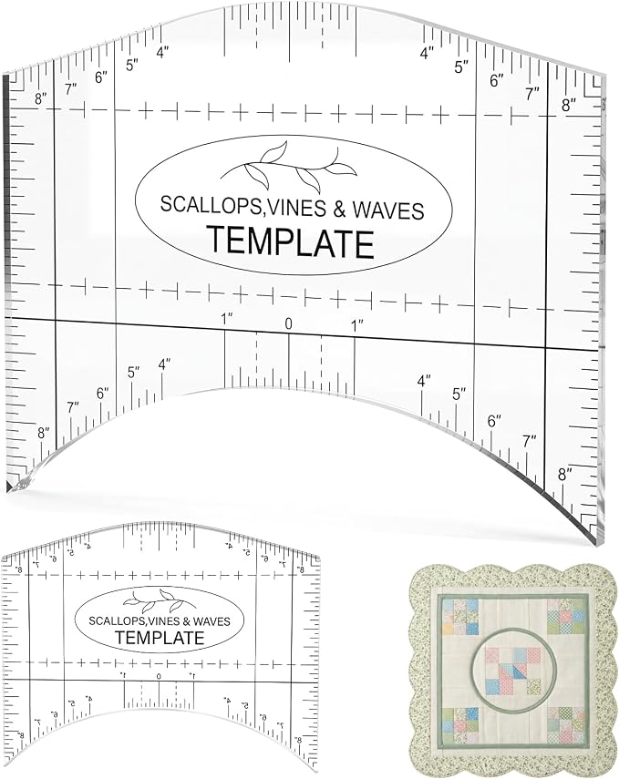 Scallop Vine Wave Design Template Acrylic Quilting Template Multi Pattern by Unknown