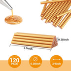 Gartful 120pcs Gold Hot Glue Sticks, Hot Glue Gun Wax Sticks 0.28" x 3.9" - Image 2