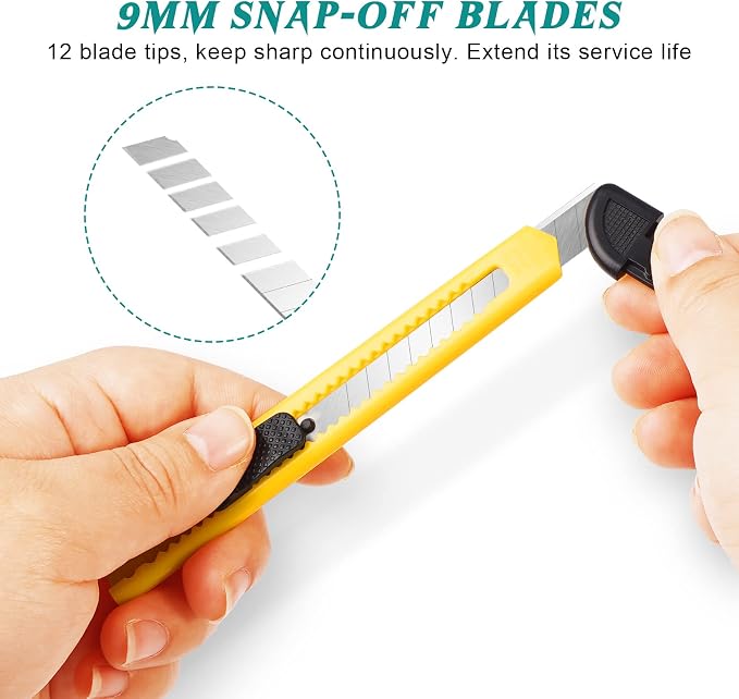 4 Pack Box Cutter, 9mm Snap-off Utility Knife, Box Cutter Retractable - Image 5