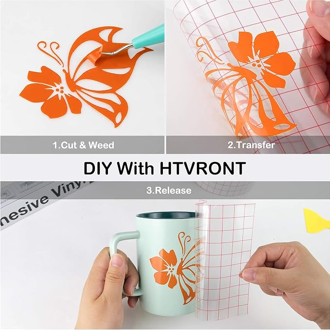 HTVRONT Orange Permanent Vinyl, Silhouette, Cameo Cutters, Scrapbooking - Image 5