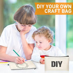 Reginary 80 Pack Canvas Zipper Makeup Bags Bulk Pencil Pouches Blank DIY Craft - Image 4