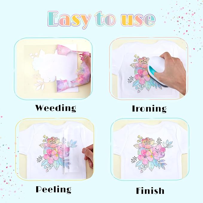 HTVSTD Opal Glitter HTV Heat Transfer Vinyl 12Sheets 12×10in Iron on Vinyl | - Image 3