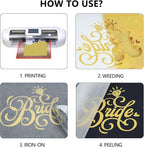 guangyintong Heat Transfer Vinyl Glitter Gold HTV Rolls, Glitter HTV Vinyl - Image 5