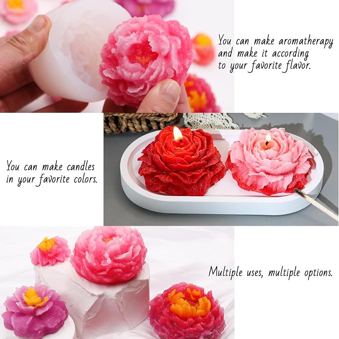 EuTengHao Peony Silicone Mold Set Flower Silicone Casting Mold Rose Resin Mold - Image 6