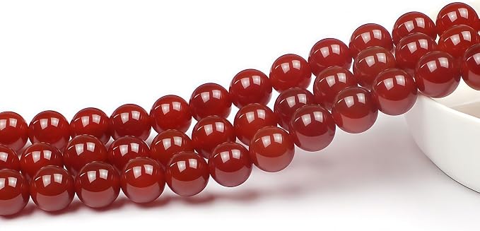 MJDCB Natural Stone Bead Red Cornelian Gemstone Loose Beads - Image 3