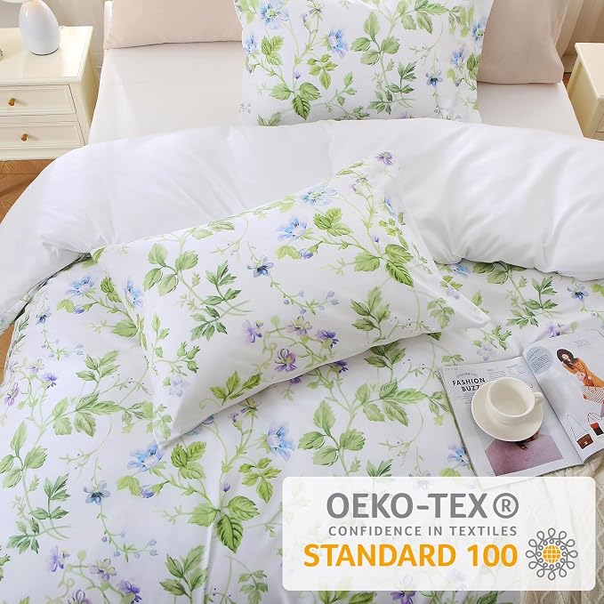 MUXHOMO Duvet Cover Queen Size, Reversible Floral Vintage Duvet Cover Set - Image 4