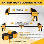 3-Pack 12-Inch Bar Clamp for Woodworking - Image 3