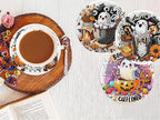 8 PCS Halloween Diamond Art Coasters Kits, Ghost Diamond Painting Coaster | - Image 7