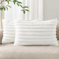 Pallene Faux Fur Plush Lumbar Throw Pillow Covers 12x20 Set of 2, Luxury Soft by PALLENE