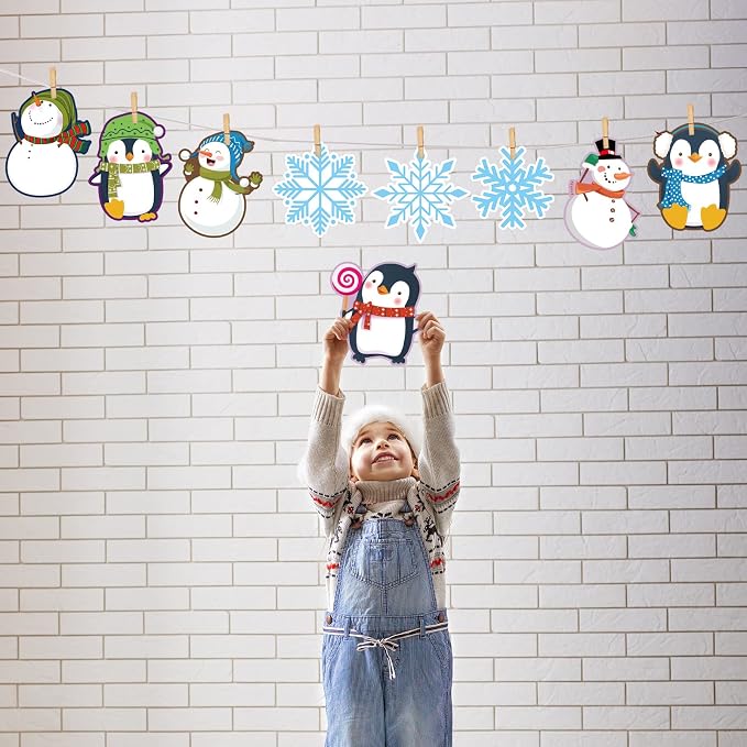 Outus 45 Pcs Winter Cutouts Snowflake Accents Paper Cutouts Name Tags Seasonal - Image 6