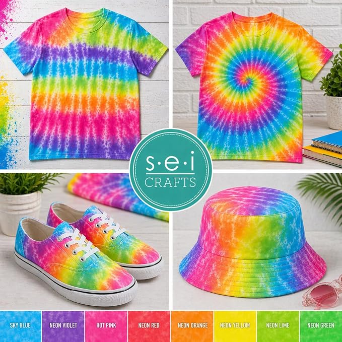 SEI 8 Pack Neon Tie Dye Spray Kit, Tye Dye Kits - Image 9