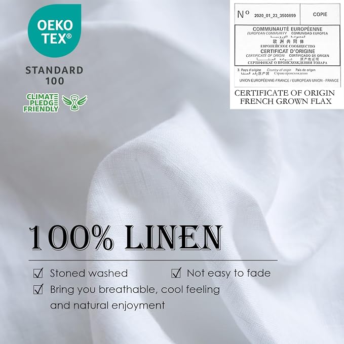 Simple&Opulence 100% Linen Duvet Cover Set 3pcs Basic Style Natural French - Image 2