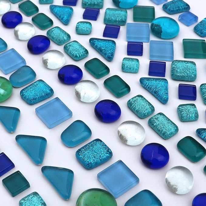 LITMIND Assorted Blue Irregular Crystal Mosaic Tiles, 9oz Value Pack - Image 5