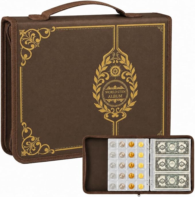 Coin Collection Book Holder for Collectors, 200 Pockets Collecting Album& 30 by Ankhohstoragehardcase