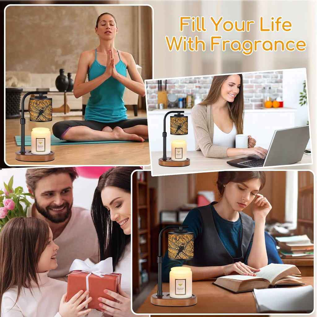 kobodon Candle Warmer Lamp with Timer, Electric Candle Lamp Warmer Birthday for Mom Women Home Bedroom Decor Wax Melt Warmer for Scented Wax with Jar Candles (Dragonfly)