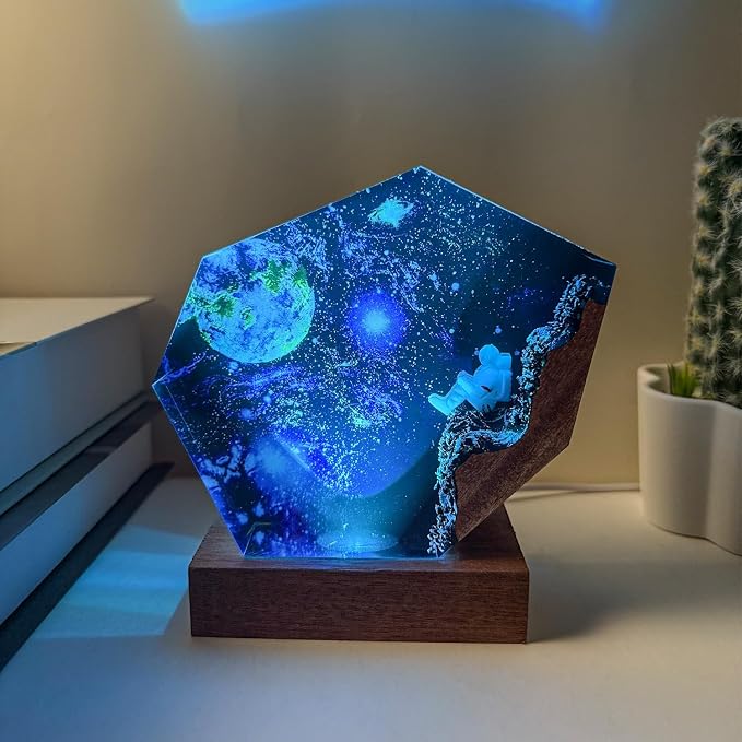 Space Resin Lamp, Handmade Galaxy Resin Night Light - Image 5