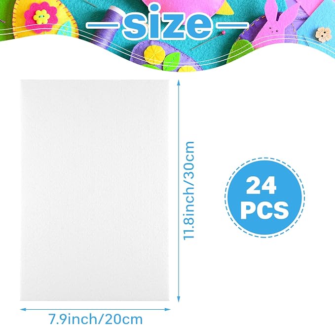 Morcheiong 24 Pcs Self Adhesive Felt Sheet Soft Felt Sheets - Image 2