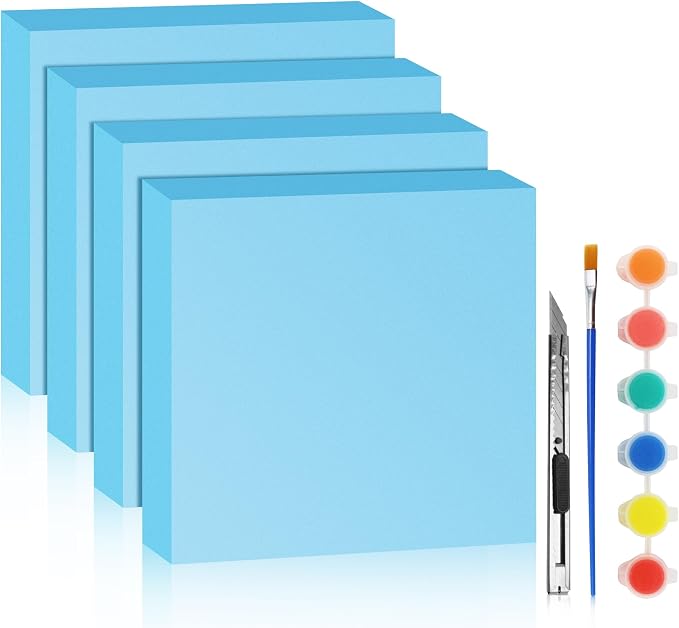LuckyFoam Blue 4 Pack 12x12x2 inch Foam Sheets 2 Inch Thick | Polystyrene by LuckyFoam