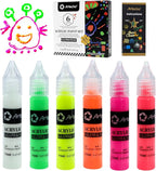 Artecho Glow in the Dark Acrylic Paint Set – 6 Colors x 11ml | Non-Toxic - Image 2