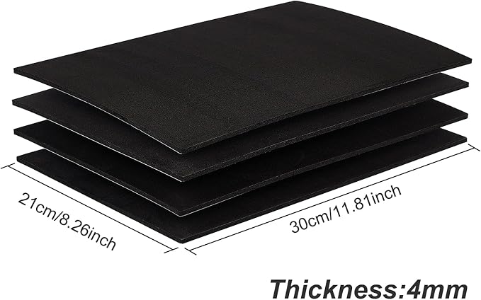 BENECREAT 8 Sheets 4mm EVA Paper Craft Foam Sheets 11.8x8.2" Black Foam Stickers - Image 2
