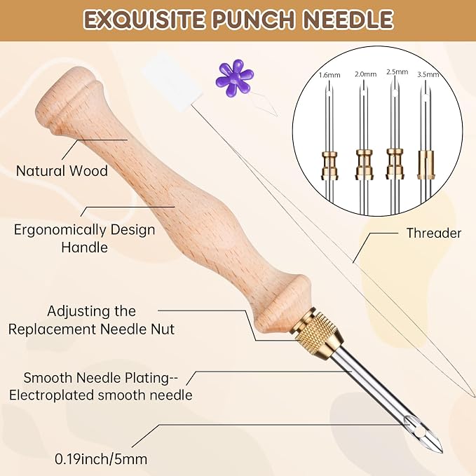 Cheloment 4 Set Punch Needle Kit - Image 2