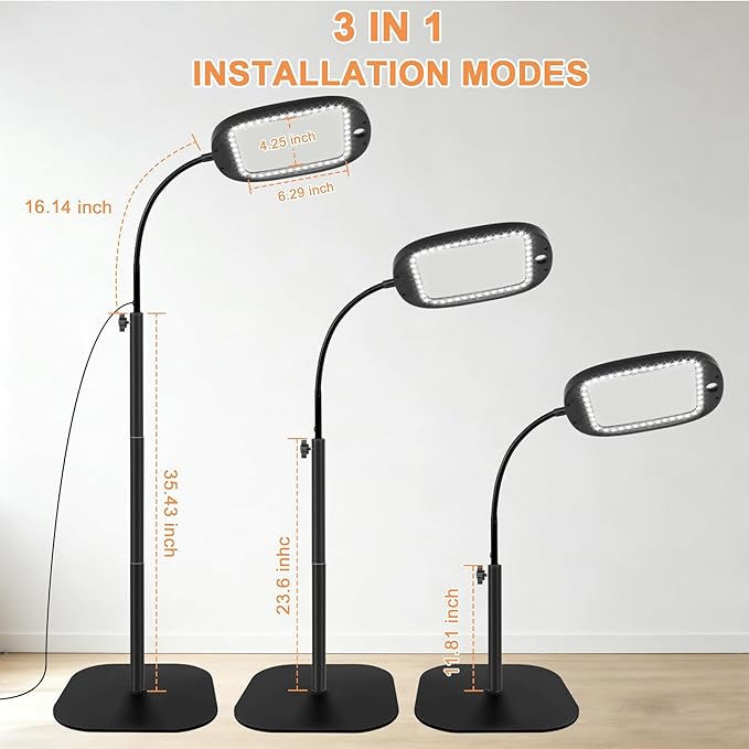 Floor Magnifying Glass with Light and Stand, 30X & 10X Floor Magnifying Lamp - Image 3