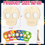 COCHIE Day of the Dead Skull Wood Crafts to Paint Set of 24, Día De Los Muertos - Image 2