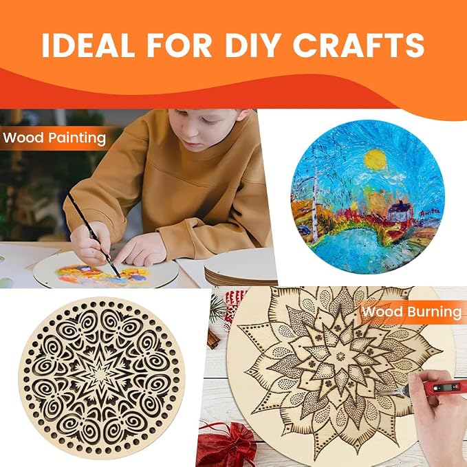 20 Pack Wood Circles for Crafts 12 inch Blank Round Door Signs - Image 4
