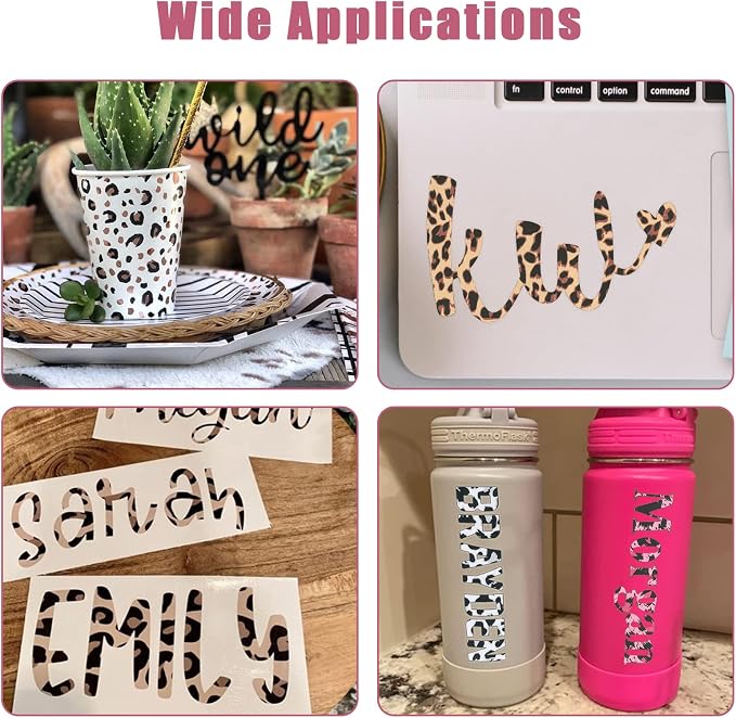 Tintnut Leopard Permanent Vinyl 8 Sheets 12"x10" Permanent Adhesive Vinyl | - Image 4