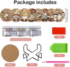 Clendo 8 Pcs 5D Diamond Art Coasters Kits - Image 2