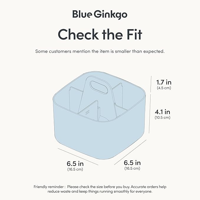 BLUE GINKGO Stackable Organizer Caddy, Made in Korea | Portable. Adjustable. - Image 3