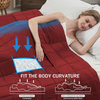 Red Weighted Blanket for Adults 12lbs, Twin Full Size Cooling Heavy Throw - Image 2