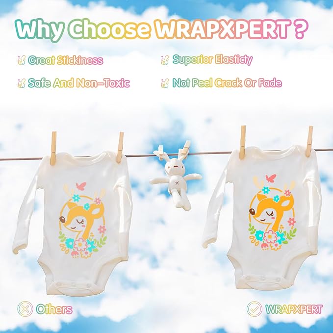 WRAPXPERT Pastel HTV 20 Packs Heat Transfer Vinyl Bundle, Boho Color Iron on - Image 7