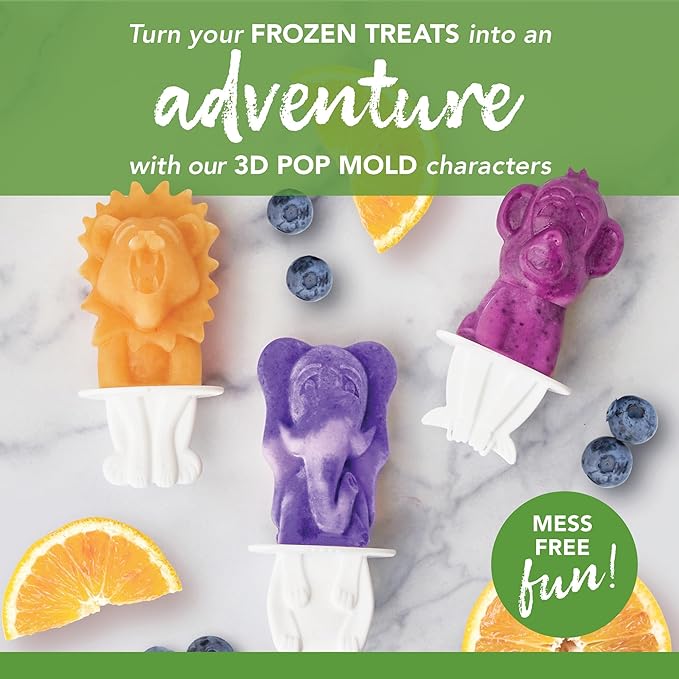 Tovolo Animal Popsicle Molds Zoo Crew Set of 4 Reusable Popsicle Molds - Image 2