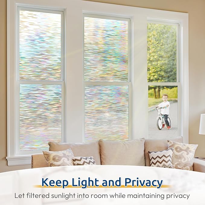 rabbitgoo Window Privacy Film, Stanied Glass Cling - Image 4