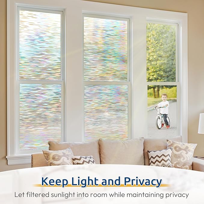 rabbitgoo Window Privacy Film, Stanied Glass Cling - Image 4