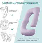 Sasttie Pregnancy Pillows for Sleeping, Jumbo U Shaped Cooling Full Body Pillow - Image 5