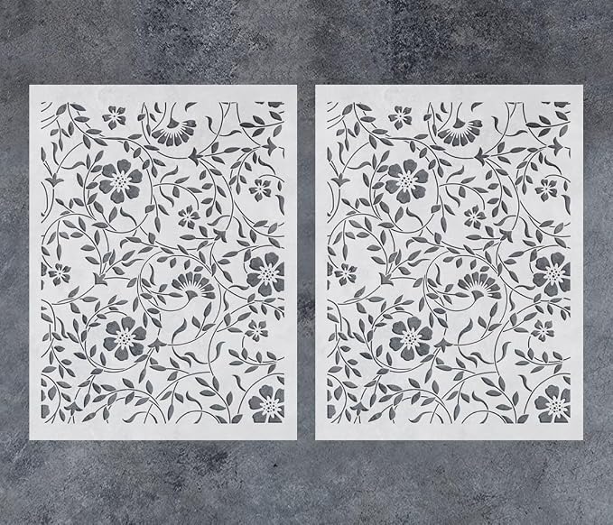 GSS Designs 2 Pack of 12x16Inch Flourish Stencils by GGSSDesigns
