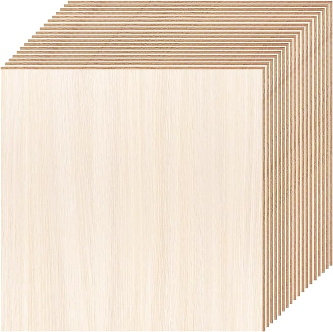DIYDEC 18 Pack Basswood Sheets 6X 6 x 1/16 Inch Thin Plywood Sheets Unfinished by DIYDEC