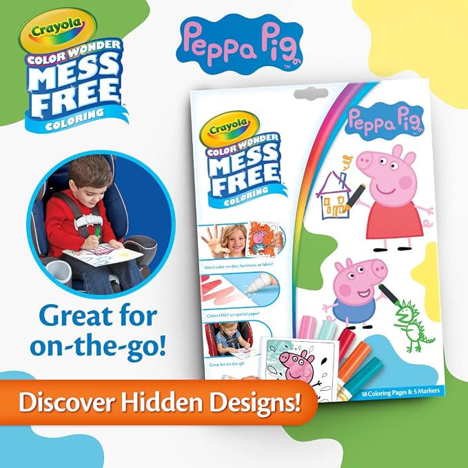 Crayola Peppa Pig Color Wonder Activity Set, Mess Free Peppa Pig Coloring Pages - Image 4