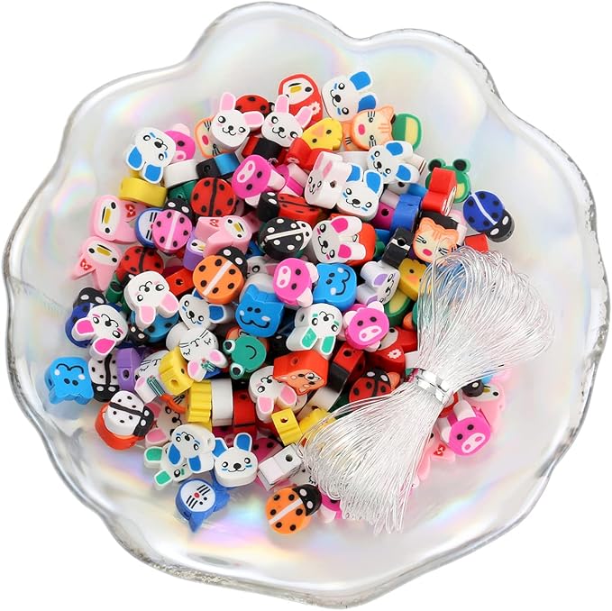 100pcs Animal Polymer Clay Spacer Beads by LUBINGSHINE