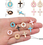 Aylifu 40pcs 2 Styles Enamel Cross Charms Alloy Religious Cross Crucifix Jesus - Image 3