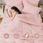 JOLLYVOGUE Twin Comforter Set, Ultra-Soft Bed in a Bag Twin Size 5 Pieces - Image 2