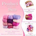 12 Colors 60G Purple Needle Felting Wool Roving, DIY Craft Spinning Fibre Wool - Image 3
