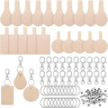 Landical 20 Pcs Leather Keychain Blank Craft Kit PU Leather Key Swivel Hook by Landical