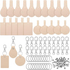 Landical 20 Pcs Leather Keychain Blank Craft Kit PU Leather Key Swivel Hook by Landical