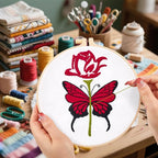 Butterfly Rose Embroidery Kits for Beginners Adults, Valentine's Day Hand - Image 6